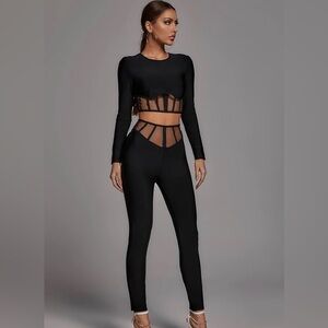 Black Mesh Panel 2 piece set